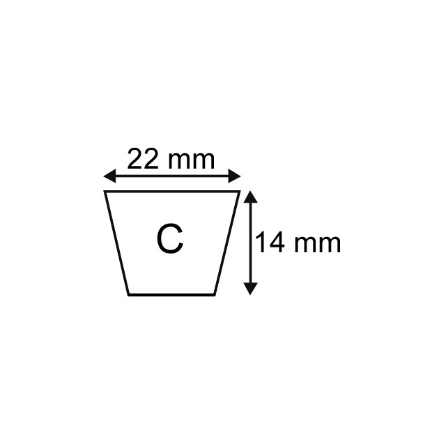 Courroie Trapezoidale Lisse C73 - 22X14x1890 référence fournisseur 30805684